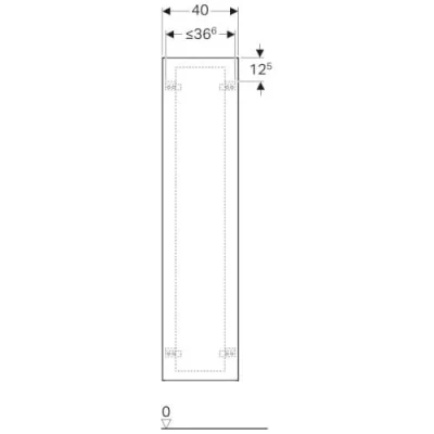 Afbeelding van Geberit Xeno2 hoge kast met deur en binnenspiegel, wit 400 x 1700