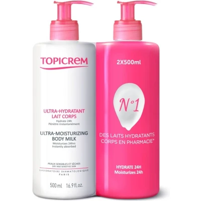 Afbeelding van Topicrem Ultra Moisturizing Body Milk 2x500ml