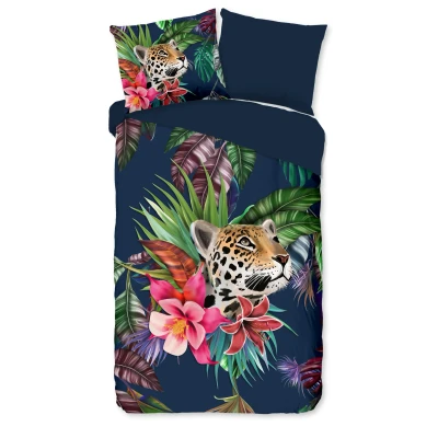 Afbeelding van Pure Dekbedovertrek &quot;bladeren en een luipaard&quot; Multi (140x200/220 cm) Microfiber