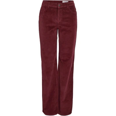 Afbeelding van NOISY MAY Jeans Yolanda Corduroy Straigt Bordeaux 3030