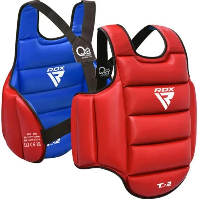 Afbeelding van RDX Sports T2 CE Borstbeschermer Body Protector Boksen Kickboksen Karate Taekwondo Omkeerbaar Rood en Blauw Maat: L/XL