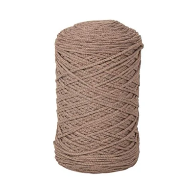 Afbeelding van Rayher Braidy 42009509 gerecycled garen, gevlochten, 2 mm diameter, taupe, ca. 250 m (250 g)