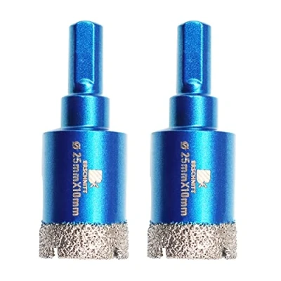 Afbeelding van BRSCHNITT 2 stuks 25 mm droge diamantboor met driehoekige schacht voor porselein, tegels, keramiek, steen, graniet, marmer