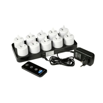 Afbeelding van DUNI Moving Flame 192536 10 stuks oplaadbare LED warm wit