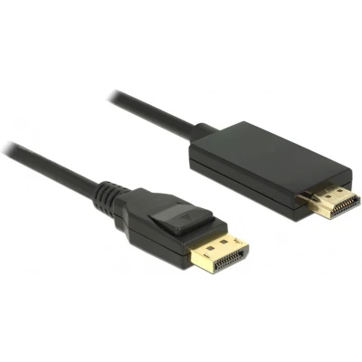 Afbeelding van Delock 85317 DisplayPort kabel / HDMI Aansluitkabel stekker, A stekker 2 m Zwart Vergulde steekcontacten, Verdraaid, Afgeschermd
