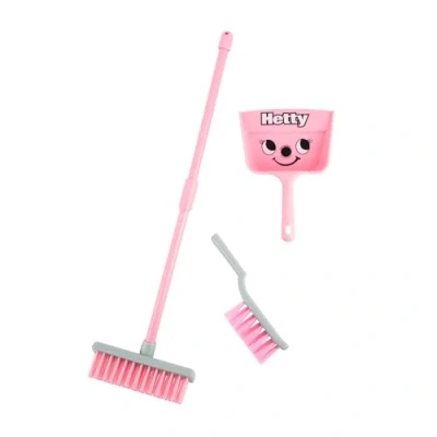 Afbeelding van Casdon Hetty Bezem &amp; Stoffer en Blik Roze Speelgoedschoonmaakset