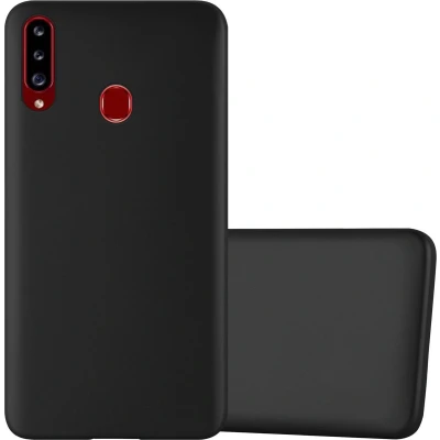 Afbeelding van Cadorabo Hoesje geschikt voor Samsung Galaxy A20s in METALLIC ZWART Beschermhoes gemaakt van flexibel TPU silicone Case Cover