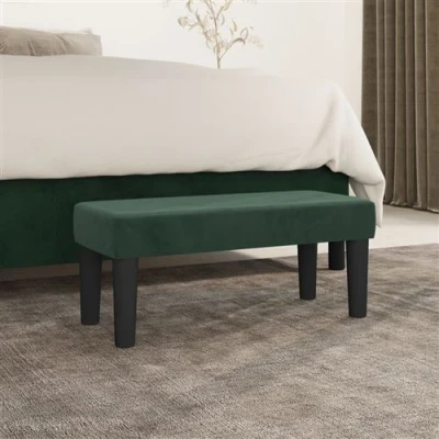 Image de vidaXL Banc Vert foncé 70x30x30 cm Velours346641