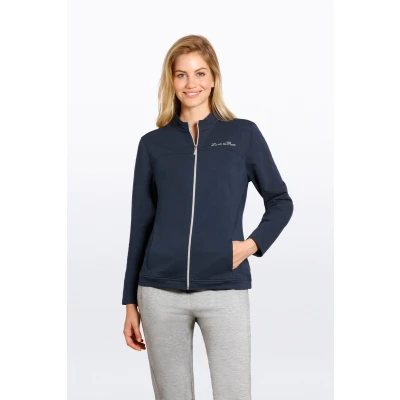 Afbeelding van Dames homewear jasje Hajo Blauw Maat 48