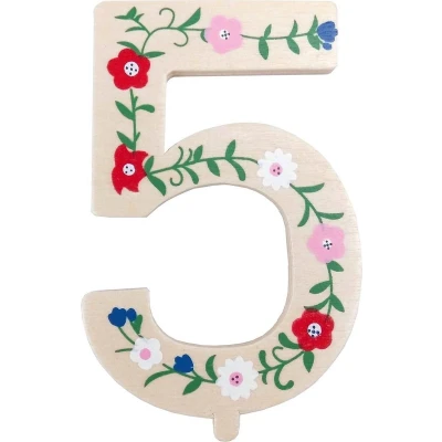 Afbeelding van Tib Feestdecoratie &quot;5&quot; Hout 10 Cm Bruin