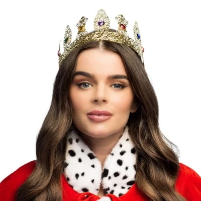 Afbeelding van Boland Metalen kroon Royal queen Één maat Volwassenen Vrouwen Prinsen en Prinsessen Middeleeuwen Koningsdag Holland Supporter