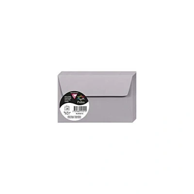 Afbeelding van Clairefontaine 55321C, verpakking met 20 enveloppen, zelfklevend, formaat 9 x 14 cm, 120 g/m², kleur: koalagrijs, uitnodiging voor evenementen en overeenkomst, Pollen serie, glad papier van hoge