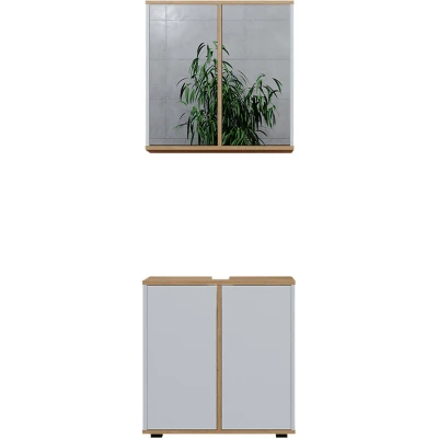 Afbeelding van Vicco Badkamermeubelset Didi, Wit/Kunstnijverheid, 2 delen, basiseenheid 60 cm