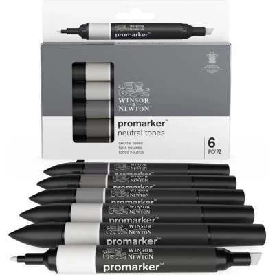 Afbeelding van Winsor &amp; Newton promarker™ Set 6 Stuks Neutral Tones