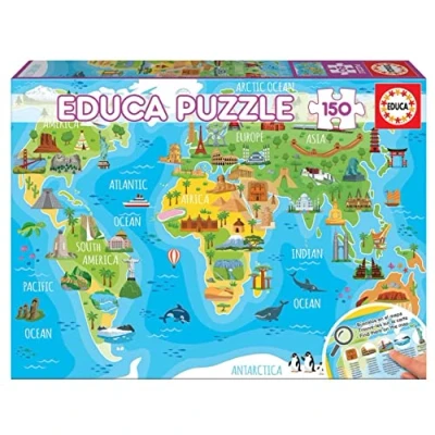 Image de Puzzle Educa Carte du monde, 150 pièces