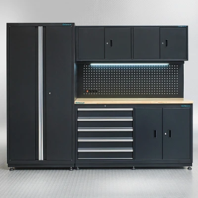 Afbeelding van Werkbank 160cm met bovenkast en brede zijkast
