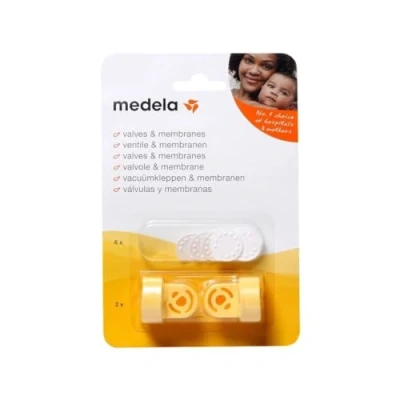 Afbeelding van Medela set met ventielen en membranen voor melkschieten, 2 6