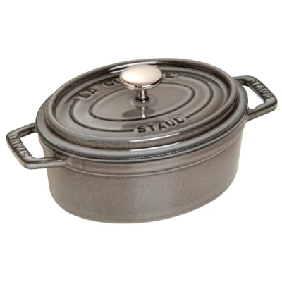 Afbeelding van Staub cocotte ovaal 17 cm grafietgrijs