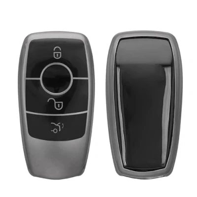 Afbeelding van kwmobile autosleutel hoesje geschikt voor Mercedes Benz Smart Key (alleen Keyless) hoes TPU behuizing Beschermende auto sleutel case Sleuteletui in mat zwart /