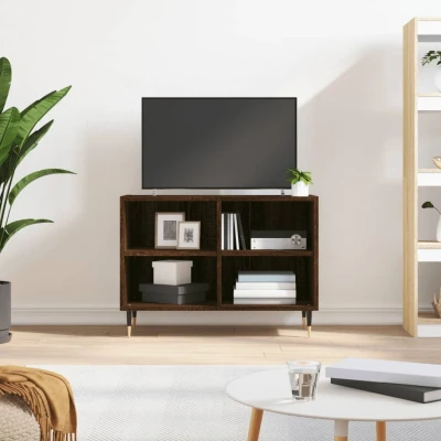 Afbeelding van Tv meubel 69,5x30x50 cm bewerkt hout bruin eikenkleur