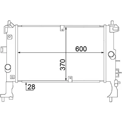 Afbeelding van MAHLE ORIGINAL CR 1500 000S Radiateur voor voertuigen met/zonder airco 600 370 28 Koelribben gesoldeerd OPEL: Meriva A