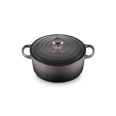 Image de Le Creuset Cocotte Signature en Fonte Émaillée avec Couvercle, Ø 24 cm, Ronde, 4.2 L, 4.305 kg, Flint, 21177244442430