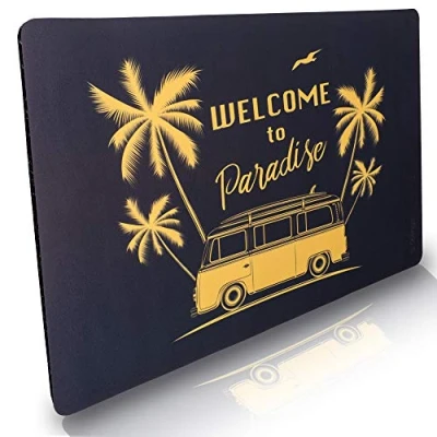 Afbeelding van Deurmat voor binnen en buiten, 50 x 70 cm, plat antislip, design &quot;Welcome to Paradise&quot;, wasbare entreemat schone schoenen een stijlvolle moderne entree