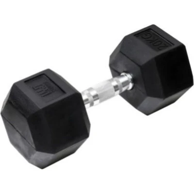 Afbeelding van Orange Gym Hex Dumbbell Black 20 kg
