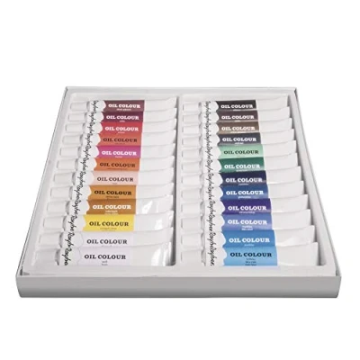 Afbeelding van Olieverf schilder setje 24 kleuren tubes 12 ml Hobby/knutselmateriaal creatief