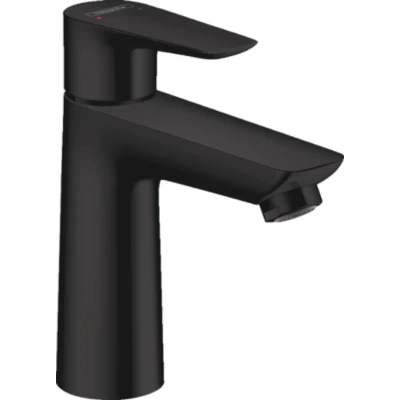 Afbeelding van hansgrohe Talis E ééngreeps wastafelmengkraan 110 met trekwaste mat zwart