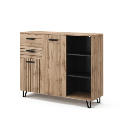 Afbeelding van Vicco Amber Dressoir, 120,1 x 100 cm, met 2 laden en deuren, bruin