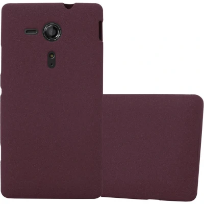 Afbeelding van Cadorabo Hoesje geschikt voor Sony Xperia SP in FROST BORDEAUX PAARS Beschermhoes gemaakt van flexibel TPU silicone Case Cover