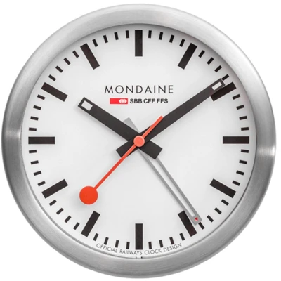Afbeelding van Mondaine M997.MCAL.16SBB Desk Klok Horloge Clock Stationsklok Mineraalglas Aluminium Zilver Ø 12.5 cm Quartz