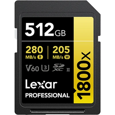 Afbeelding van Lexar Professional 1800x GOLD 512GB SDXC