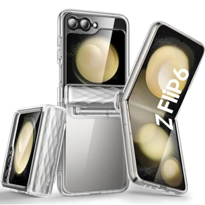 Afbeelding van i Blason Cosmo beschermhoes voor Samsung Galaxy Z Flip 6 [geïntegreerde displaybescherming voor] [scharnierbescherming] [ondersteunt draadloos opladen] dunne transparante