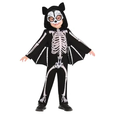 Afbeelding van &#039;vleermuis skelet&#039; kostuum voor kinderen halloween 5 6 jaar