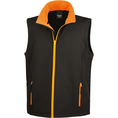 Afbeelding van Result Core Printable Softshell Bodywarmer R232M Black / Orange