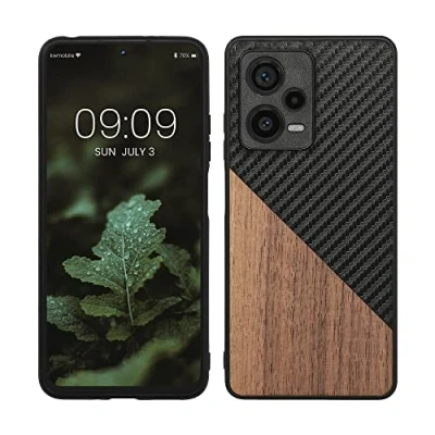 Afbeelding van kwmobile hoesje geschikt voor Xiaomi Redmi Note 12 Pro+ 5G / Pro Plus Backcover in donkerbruin zwart Smartphonehoesje design