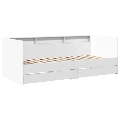 Image de vidaXL Lit de jour avec tiroirs sans matelas blanc 90x190 cm3280853