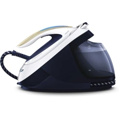Image de Philips Domestic Appliances Centrale vapeur PerfectCare Elite GC9635/20 2700 W, émission de constante 155 g/min, jet 520 g, pompe max. 7,5 bar, verticale, bleu foncé/blanc