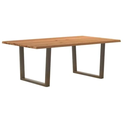 Afbeelding van vidaXL Eettafel met natuurlijke rand massief eikenhout