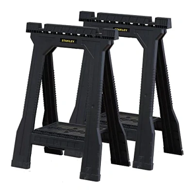 Image de STANLEY STST1 70355 Lot de 2 bancs travail pliants avec plateau pour outils et petites pièces Noir