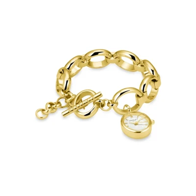 Afbeelding van Rosefield OVAL Charm Chain Horloge, Dames, Maat: One Size, Gold