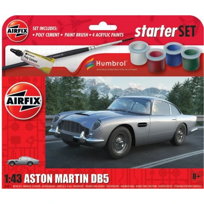 Afbeelding van 1:43 Airfix 55011 Aston Martin DB5 Car Starter Set Plastic Modelbouwpakket