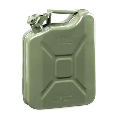 Afbeelding van WALSER Benzinejerrycan van metaal, 10 liter, dieseljerrycan metaal met veiligheidssluiting, benzinejerrycan, metalen brandstofjerrycan, 30 x 13 40,5 cm