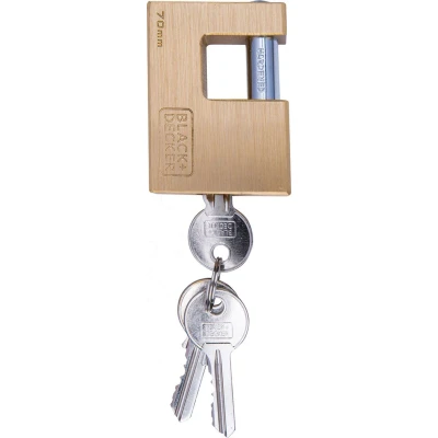 Afbeelding van Black &amp; Decker Bajonet Hangslot 70 Mm Messing Beveiliging