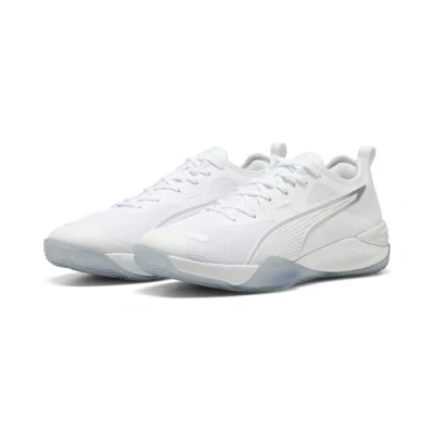 Afbeelding van Puma Eliminate Nitro 4 Handbalschoenen white/silvercoloured, Heren, Maat: 40, White/silver coloured Kunststof/ textiel