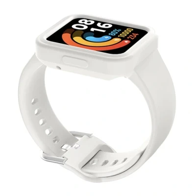 Afbeelding van Siliconen band met case Wit Xiaomi Redmi Watch 2 (Lite)