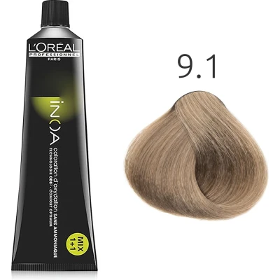 Afbeelding van L&#039;Oréal INOA 9.1 Zeer Licht Asblond 60 gr