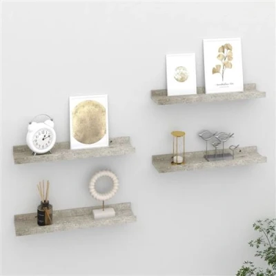 Afbeelding van Wandschappen 4 st 40x9x3 cm betongrijs